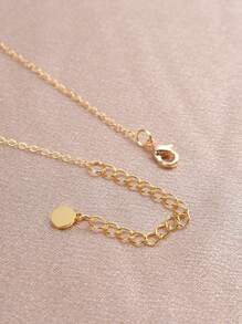 1 pieza Collar con perla natural bañado en oro de 18K para mujer, diseño tipo Y para primavera/verano