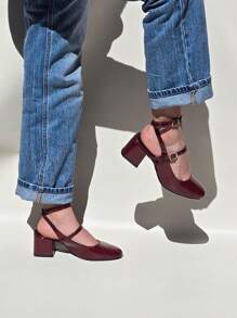 ZAPATILLAS ESTILO MARYJANE - Burdeos - Ver 2