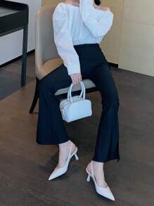 Xin Jing Shoes 2025秋冬季时尚百搭女士高跟鞋,露跟休闲通勤及婚礼正式场合鞋款,优雅,猫跟,尖跟 - 米色 - 查看 8