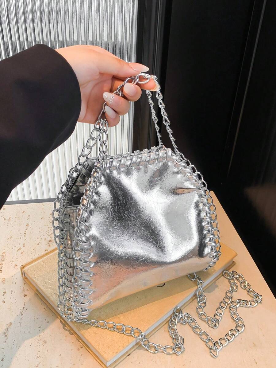 New Fashionable Silver Shoulder Bag For Women
