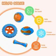 Juguetes de goma para perros, juguete interactivo para perros grandes, resistente a mordeduras, entrenamiento chirriante, limpieza de dientes AJYE - Juguete de palo - Ver 6