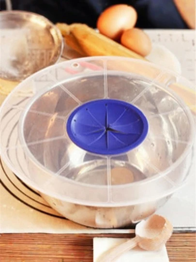 1/3pcs Silicone Baking Splash Guard, Anti-Rust, Transparent Round Mixing Bowl Cover, Fit For Manual And Electric Mixer, Custard Kitchen Tool, Ideal For Holiday Cooking And Baking