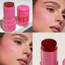 Barra de rubor de gelatina HERORANGE, de uso múltiple con 4 opciones de color, para labios y mejillas, de larga duración y resistente al agua, para resaltar labios y mejillas, maquillaje perfecto, para iluminar el cutis, fácil de aplicar y quitar, excelente regalo para cumpleaños, Día de la Madre, San Valentín