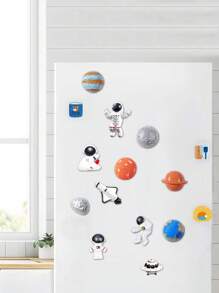 6pcs/Set Space Series Astronaut, Spaceship, Flying Saucer Refrigerator Magnets, Astronaut Creative Home Decor Magnets