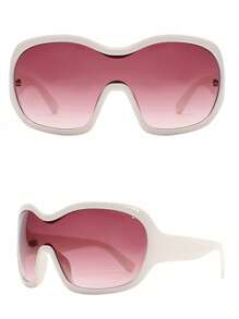 1pc Oversized Wraparound Face Mask, Personalized Outdoor Y2K Full Frame Fashion Glasses, Suitable For Y2K Music Festivals, Summer Beach Vacations, Outdoor Travel - 漸變紫 - 查看 4