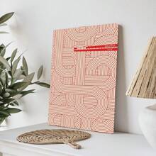 1pc, Canvas Hanging Painting, Framed Decorative Painting, Poster, Wall Art, Bauhaus Style Geometric Wall Art Print - Modern Red Abstract Canvas Poster For Home And Office Decoration Gifts Birthday Graduation