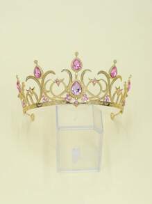 1pc Premium Crystal Baroque Style Multipurpose Crown Headpiece, Suitable For Daily Wear, Party, Wedding - Multicolor - View 6