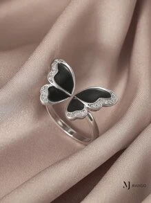 1 szt. Regulowany pierścień w kształcie litery H, materiał miedziany, letnie akcesoria damskie, moda, odpowiedni na codzienne randki, wakacje, wesela, imprezy, walentynki, festiwale damskie, urodziny, rocznice, plaża, prezenty wielkanocne, obrączki ślubne, akcesoria na bal