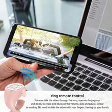 Anello scorrevole compatibile con iPhone - Anello scorrevole senza fili Rednote & TikTk, giravolta di pagina Bluetooth per app iPad e Kindle, telecomando per otturatore fotocamera e musica, anello di scorrimento Android