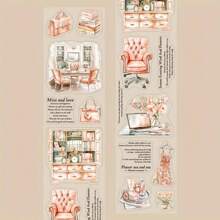 1 rol PET waterdichte stickertape, comfortabele woondecoratietape, doe-het-zelf notitieboek, laptop, waterfles, telefoonhoesje decoratie, vakantie- en verjaardagskaart cadeaudecoratie