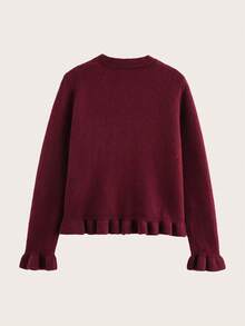 Layered Embellishment Knit Cardigan, Casual And Fashionable, Suitable For Spring And Summer - Rusty Rose - View 2