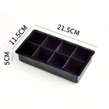 1Pc Large Silicone Ice Cube Tray Mold With 4, 6, 8, 15 Compartments, Removable Lid. This Reusable Ice Cube Tray Mold Is Great For Chilling, Making It An Essential Kitchen Tool And Apartment Essential, Especially For Christmas Parties. Grid Large Silicone Ice Cube Tray Mold, Square Ice Cube Trays, Diy Frozen Drink Molds, Easy Release Ice Cube Trays For Home And Bar - Black - View 8