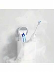 1pc Wall Mounted Storage Box, Bathroom Wall Mounted Toothbrush Holder, Electric Toothbrush, Toothpaste, Razor Self-Adhesive Storage Box, Multifunctional Kitchen Utensil Storage Box, Bathroom Accessories, Kitchen Accessories