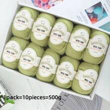 10 包，针织纱，中等厚度针织纱，亲肤保暖，手工针织针织纱，适用于毛衣、披肩、毛毯等。