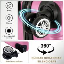 Set Juego 2 maletas Rigidas 18+20pulgadas Tsa Candado Maleta - Rosa - Ver 5
