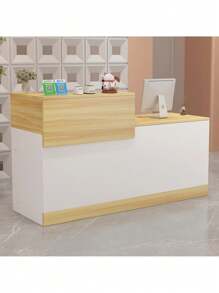 Mostrador De Caja De Recepción De Madera Moderno Y Sencillo - Blanco - Ver 1