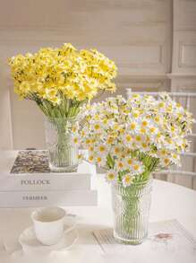 6/12 件，120 件人造雏菊花头，逼真而鲜艳的雏菊花束，栩栩如生的触感，免维护，季节性装饰，适用于新娘花束、婚礼派对、家居桌面装饰、高品质假花、户外野餐园艺、圣诞节、情人节、婚礼、母亲节、生日派对，非常适合 DIY 中心装饰 - 不含容器礼物毕业、秋季装饰、秋季