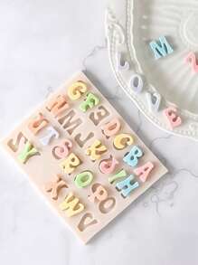 1 Set/3 Sets 3D Alphabet Number Silicone Fondant Molds, Uppercase Lowercase Cartoon Chocolate Clay Baking Tools, Candy Molds, Cake Decorating Supplies - Silicone Mold - View 2