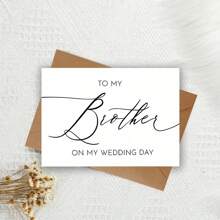 1 张婚礼感谢卡，兄弟姐妹优雅纪念品，5*7 英寸，带厚信封 - 駝色 - 查看 6