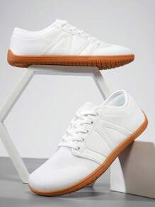 Wide Fit Barefoot Running Shoes Outdoor Breathable Non-Slip Fashion Sports Zero Drop Casual Sneakers Minimalist Walking Men - White - View 4