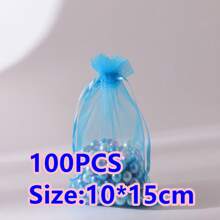 10/50/100pcs Medium Size: 10*15cm Organza Gift Packaging Bags, Wedding Candy Bags, Wedding Favor Bags, Gift Packaging Supplies, Organza Bags For Wedding & Celebration Gift Packaging - Multicolor - View 62
