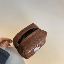 Sanrio 旅行女士灯芯绒面料刺绣化妆包便携式手持洗漱包