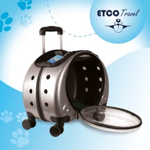 Maleta de mano transportadora con ruedas 360 para Mascota tipo maleta carry on  perro y gato - Gris - Ver 4