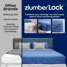 The Original USA Patents Pending Zlumber Lock Sheet Holders - Secure Bed Sheets Firmly In Place - Heavy-Duty Mattress Straps For No More Loose Sheets, Fits All Sheet Sizes, Easy One-Time Installation - 1 - Xem 8