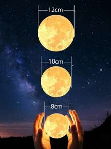 1 pieza Luz Decorativa de Luna, Luz Nocturna de Luna para Dormitorio, Lámpara de Mesa LED, Dormitorio, Sala de Estar, para Adultos, Dama, Regalo de Cumpleaños para Niños