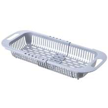 Escurridor de platos expandible, organizador de fregadero de cocina minimalista de plástico para tazones, platos y cubiertos