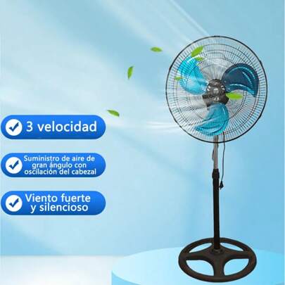 18 inch aluminum blade all-in-one outdoor cooling electric vertical fan, adjustable height, 3-speed, suitable for electric cooling fans in bedrooms, homes, dormitories, and offices