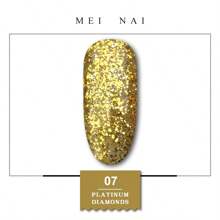 Esmalte de uñas de platino con diamantes Miss Comoy de 15ML, nuevo modelo popular de 2025, el tamaño de los destellos de purpurina hace un degradado de color brillante, se necesita lámpara de secado de luz ultravioleta, manualidades de uñas, pegamento de uñas comúnmente usado en salones de uñas