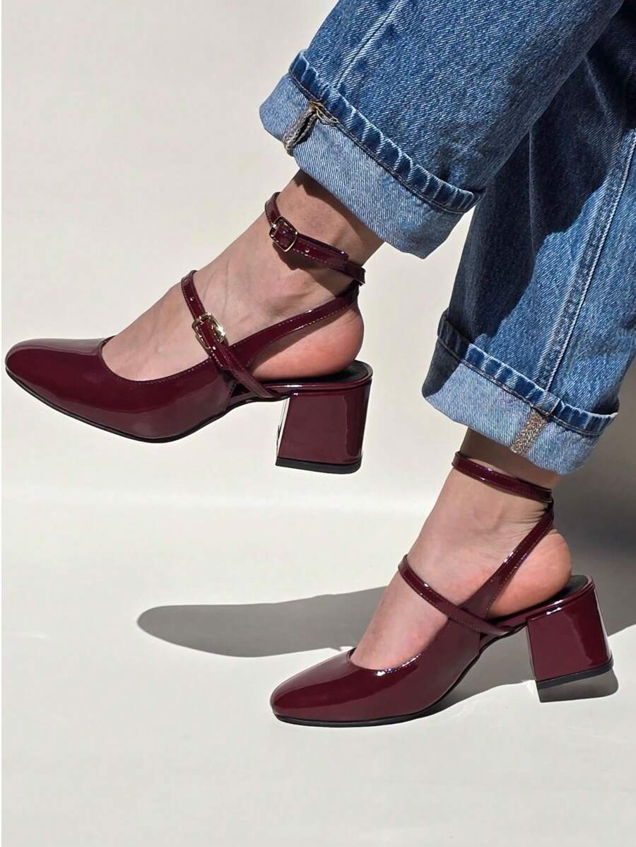 ZAPATILLAS ESTILO MARYJANE - Burdeos - Ver 1