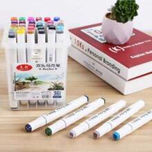 120 Colores Marcadores de doble punta, suministros de arte para estudiantes Marcadores de acuarela, Pinceles de dibujo de arte fino a base de aceite, Bolígrafos para pintar graffiti y bocetos, Lápices de colores de doble punta a base de agua, de vuelta a la escuela