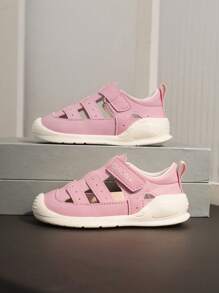 1 双幼儿女童包趾凉鞋，舒适镂空夏季婴儿鞋 - 粉色 - 查看 4