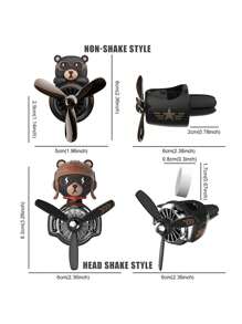 Wind Rotating Propeller Cool Fun Bear Pilot Car Air Fresheners Cartoon Dog Husky Vehicle Air-Conditioning Vent Clip Perfume Airplane Automotive Fragrance Diffuser Aromatherapy Ornaments Fan Aroma Pendant Windmill Outlet Interior Accsesories Decorations For Men Scent Flavor Fresh Smell Gifts Birthday Graduation