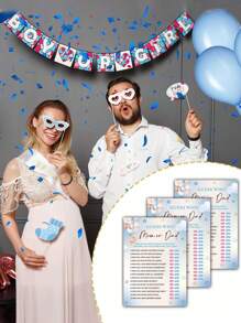 30 de bucăți-We Can Bearly Wait Who Mama sau Tata Cărți de joc, Rechizite pentru petrecere pentru dezvăluirea sexului Favoruri pentru decorațiuni pentru baby shower (5"X7") - Roz Albastru - Vizualizare 4