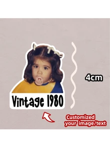 1~100Pcs Custom Facial Stickers In Multiple Sizes, Customized Photo Stickers, Personalized Stickers, Custom Logo Stickers, Children's Birthday Party Photo Stickers, Party Sponsorship Stylish, Ideal Gifts For Him, Ideal Gifts For Her, Boyfriend, Girlfriend, Dad, Mom, Family, Friends, Son, Daughter, School Students, Office, Tea Room, School, Home, Home Refresh