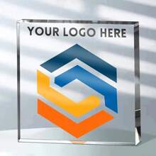 1 pieza de placa de acrílico personalizada - Personaliza con el logotipo o foto de tu empresa, decoración elegante para el escritorio de la oficina, regalo, favor de fiesta, obsequio de aniversario corporativo, decoración de escritorio