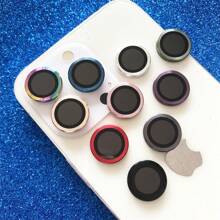 3pcs HD Multicolor Light Luxury Anti-Fall Anti-Scratch Anti-Dust Metal Phone Lens Ring Protector Film Compatible With Iphone 16 15 14 13 12 11 Plus Pro Max Mini