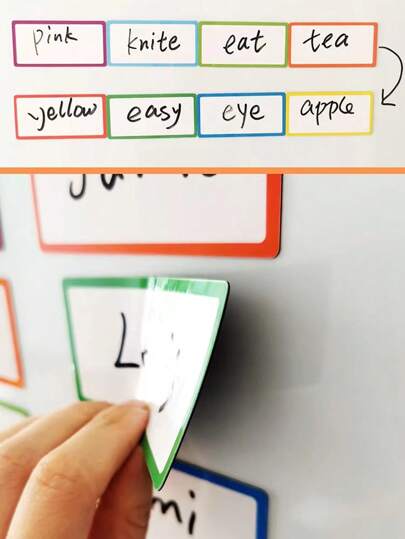 9 peças/conjunto de adesivos magnéticos para crachás, etiquetas coloridas regraváveis para quadro branco, placas magnéticas, ímãs para ensino de escrita, adesivos magnéticos para cronograma curricular