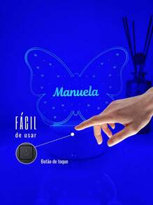 Luminária Borboleta Personalizada Presente Para Menina Bebê Batizado de Madrinha e Padrinho Batismo - Branco - Visão 7