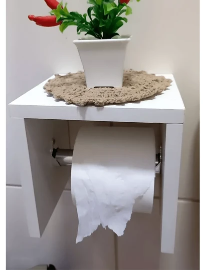 Nicho Porta Papel Branco Decorativo