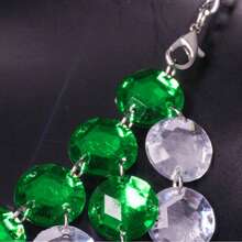 Women Nightclub Backless Rhinestone Spaghetti Strap Necklace Chain Bodychains - Green - View 6