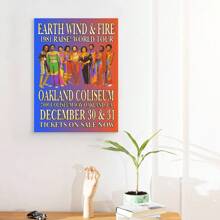Framed EARTH WIND & FIRE REPLICA 1981 CONCERT POSTER, Painting Wall Art For Living Room, Wall Decor For Bedroom, Home Decor Room Decor