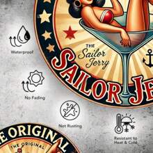 1 件 Sailor Jerry 香料朗姆酒，8 英寸 20x20 厘米圆形金属标牌，复古金属牌匾 - 适用于家庭、办公室、酒吧、俱乐部、电影院、咖啡厅、卧室艺术装饰复古金属印花 - 有趣的礼物 - 彩色 - 查看 9