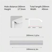 1pc Modern Simple Aluminum Alloy Hidden Furniture Cabinet Door Handle Side Installation Without Drilling Installation Wardrobe Cabinet Drawer Handle Furniture Hardware