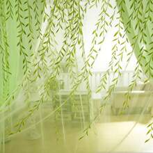 210*95cm Vintage Pastoral Floral Tulle Voile Door Scarf Valances Drape Sheer Window Curtain Home Decor