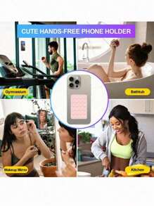1 pieza Soporte multiusos para teléfono móvil con ventosa de silicona cuadrada de 24 agujeros, con fuerte adherencia, adecuado para diversos escenarios, evita que el teléfono se caiga, el movimiento al grabar vídeos y selfies, ventosa de silicona gruesa de 6g, ventosa de silicona para teléfono, soporte para teléfono de ventosa de silicona cuadrado de 24 piezas