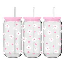 1 件时尚 16 盎司粉色蝴蝶结塑料杯，带盖和吸管，非常适合冰咖啡、冰沙_送给女性和姐妹的理想礼物_适合办公室、家庭办公室、返校季、学生水杯 - 粉紅蓋小雛菊 - 查看 16